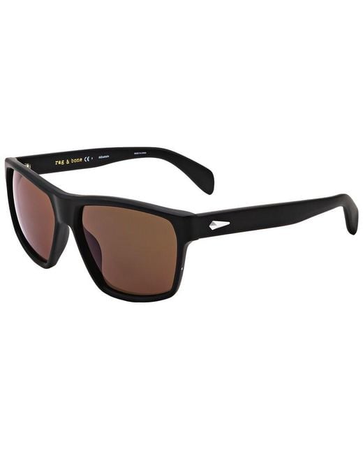 Rag & Bone Black Rnb5048 58Mm Sunglasses for men