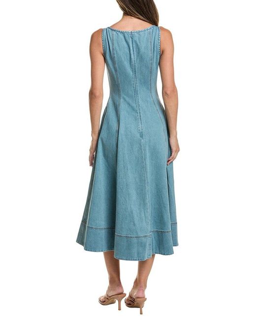 Toccin Blue Tia Sculpted Midi Dress