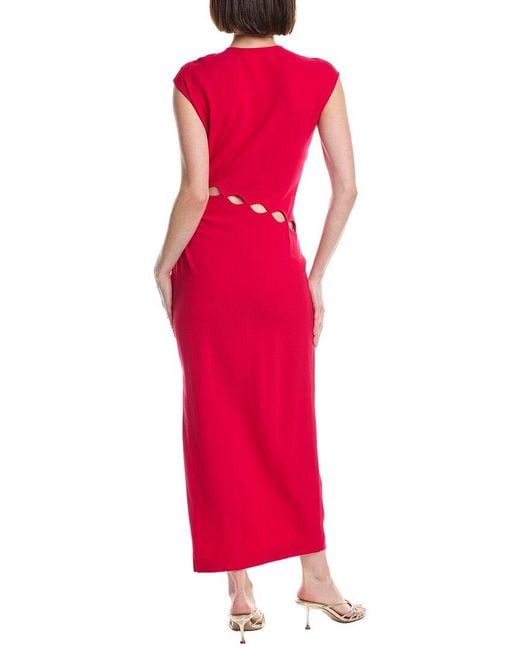 Ba&sh Red Chassy Midi Dress