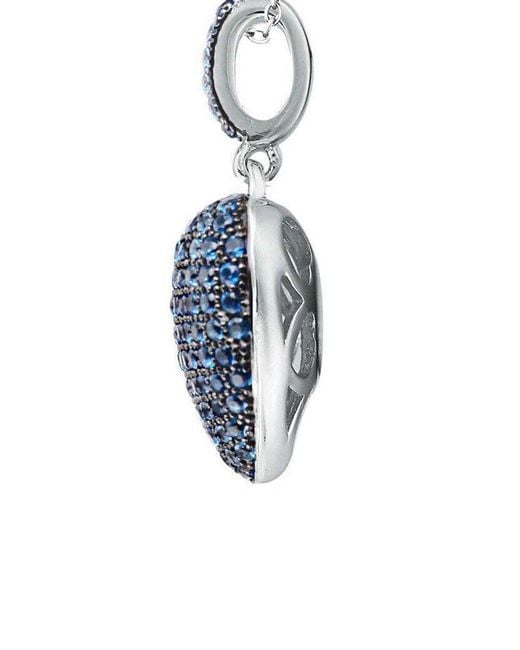 Suzy Levian CZ Jewelry Blue Suzy Levian Silver Cz Pendant Necklace