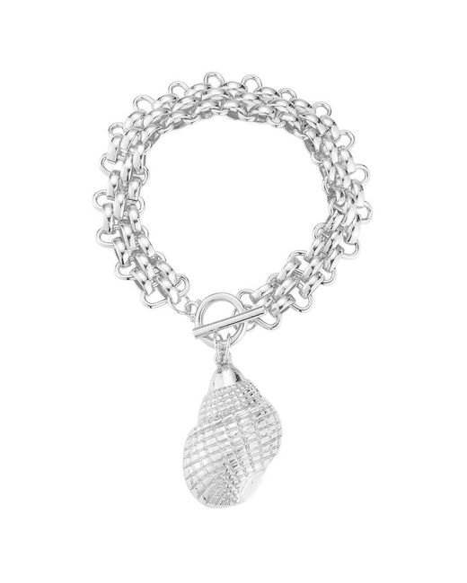 Sphera Milano White Plated Toggle Bracelet