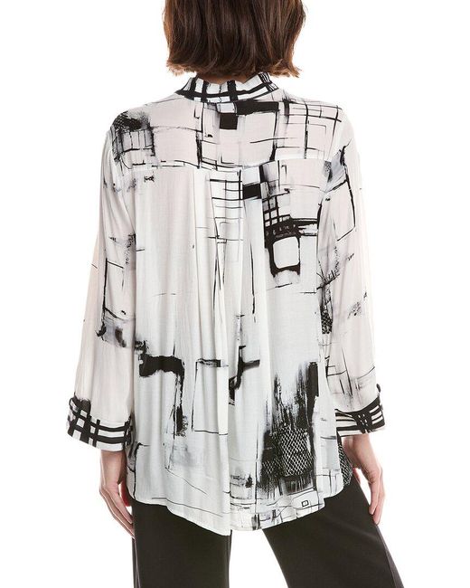 Lemon Grass White Stand Collar Blouse