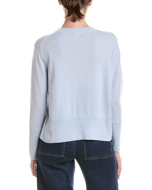 Forte Blue Exposed Seam Crewneck Cashmere Sweater