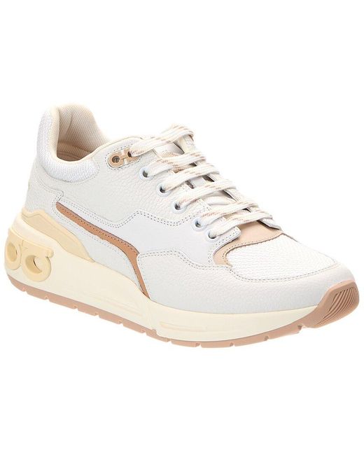 Ferragamo White Cosma Low Leather Sneaker