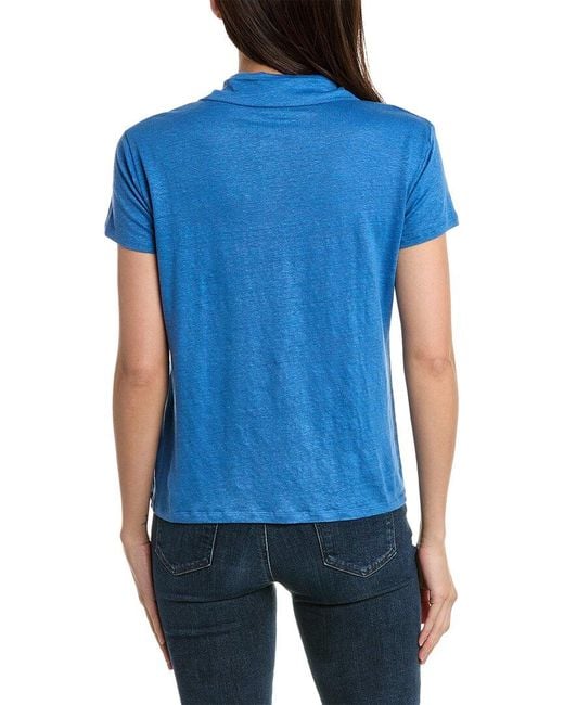 Majestic Filatures Blue Stretch Linen-blend Polo Shirt