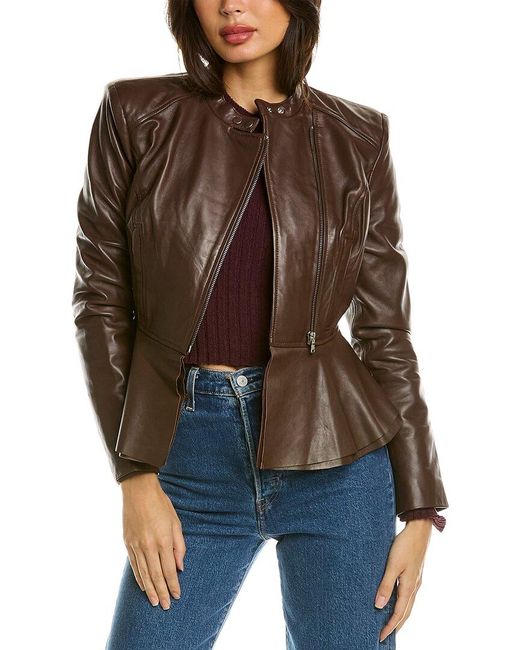 Lamarque Brown Shai Leather Jacket