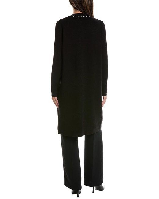 Tahari Black Whipstitch Cardigan