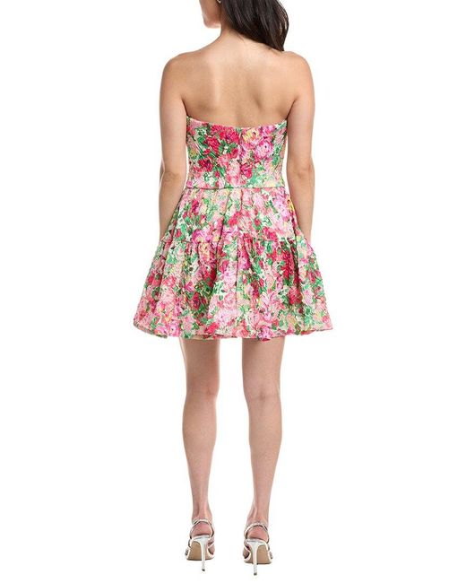 Tadashi Shoji Red Scout Floral Print Mini Dress