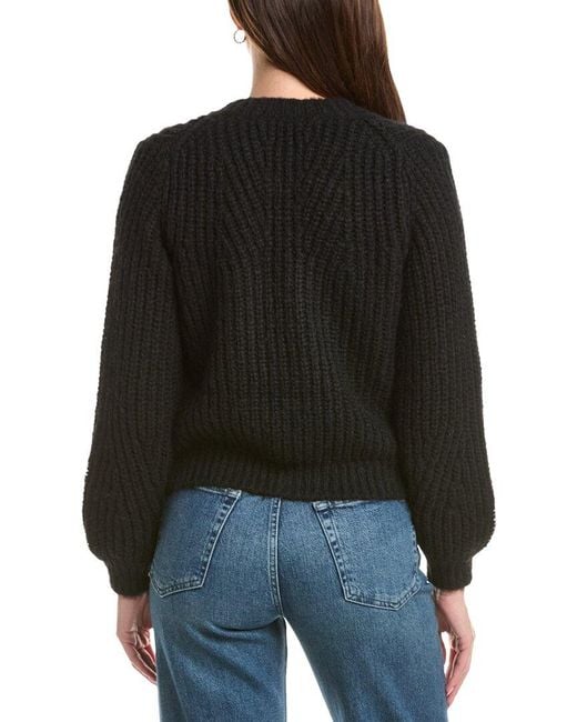 Michael Stars Black Lumi Crewneck Cardigan