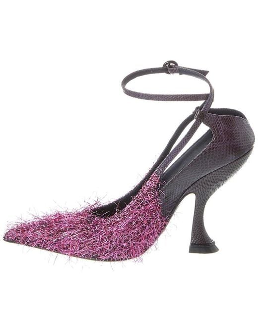 Lanvin Purple Rita Leather Pump