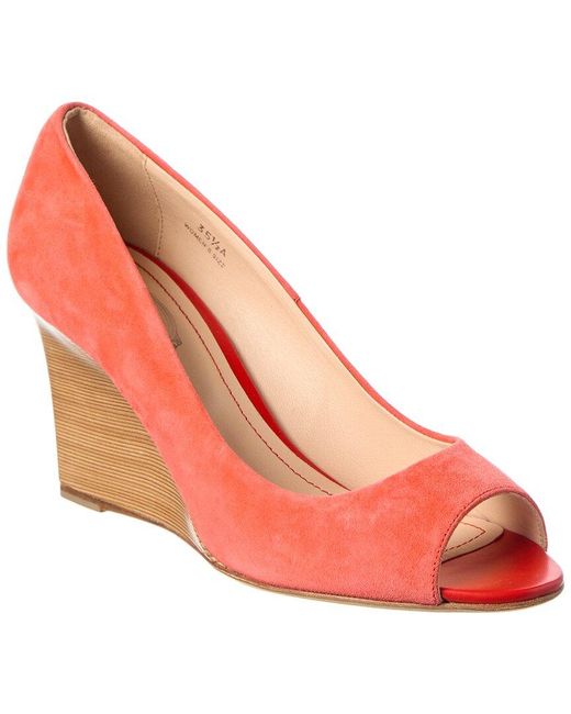 Tod's Pink Suede Wedge Sandal
