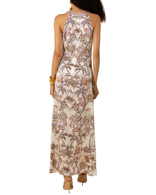 Hale Bob Natural Florence Silk-Blend Maxi Dress