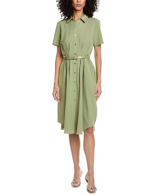 Nanette Lepore Green Short Sleeve Midi Dress