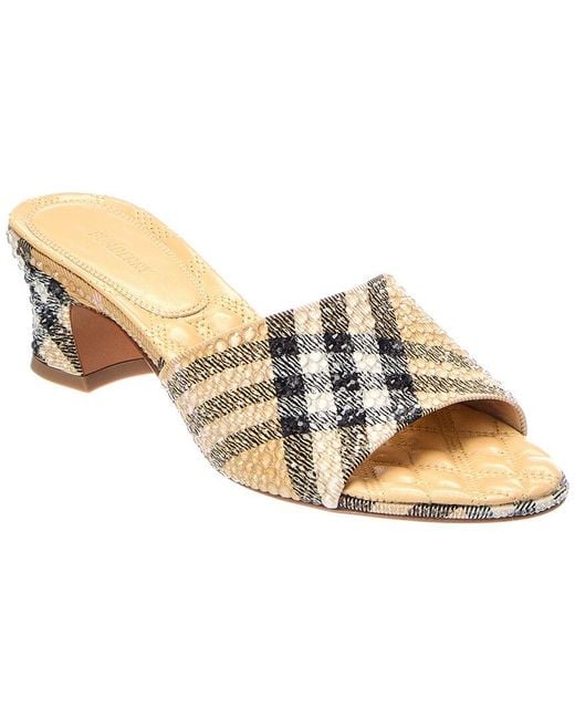 Burberry Brown Rhinestone Check Sandal