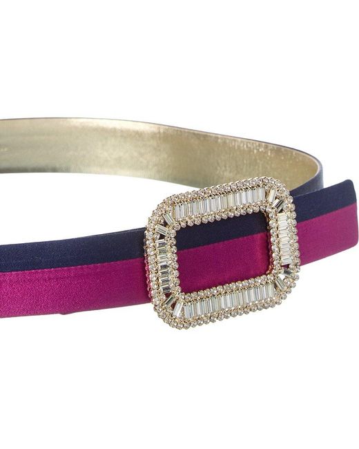 Roger Vivier Blue Centure Pilgrim Satin Belt