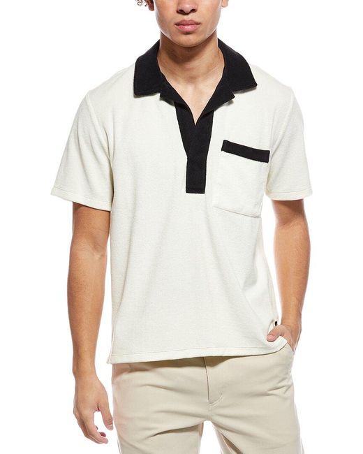 Todd Snyder White Terry Cloth Pocket Polo Shirt for men