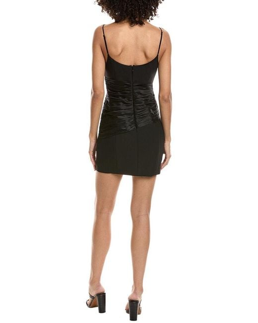 Cinq À Sept Black Anselle Silk-Trim Mini Dress