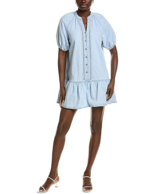Wayf Blue Denim Mini Dress