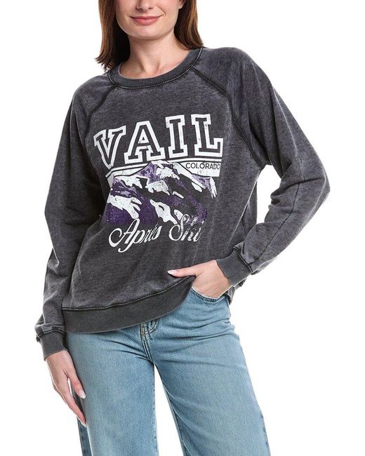 Prince Peter Gray Vail Apres Ski Oversized Burnout Sweatshirt