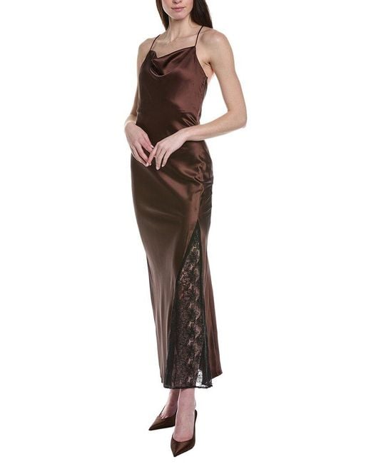 Line & Dot Brown Dalton Lace Insert Dress