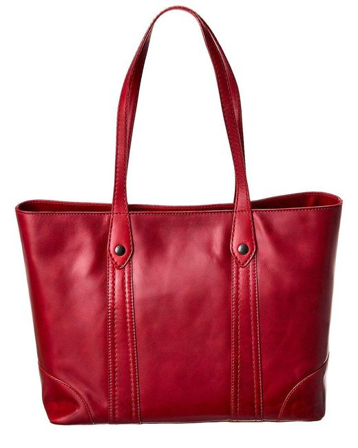 Frye Melissa Leather Shopper Tote in Red | Lyst