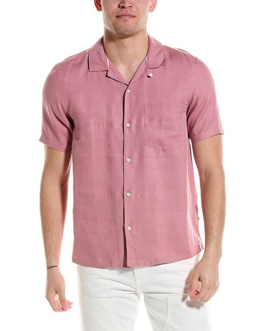 Ted Baker Pink Wesland Revera Relaxed Fit Linen-blend Shirt for men