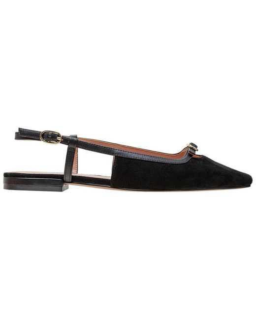 Linea Paolo Black Cassidy-L Leather Slingback Flat