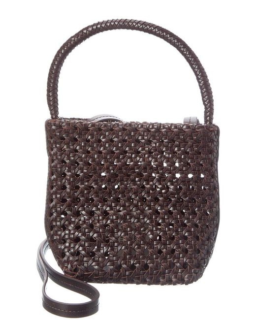 Madewell Brown Micro Caning Bucket Bag