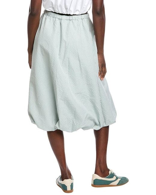 Hunter Blue Bubble Hem Midi Skirt