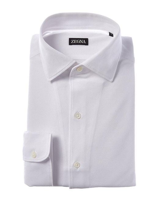 Zegna White Regular Fit Dress Shirt for men