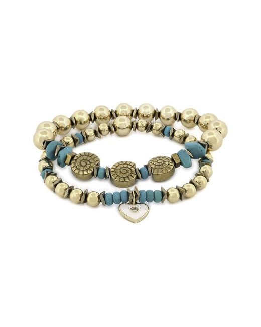 Ebru Jewelry Metallic One Of A Kind Plated Beaded Bracelet