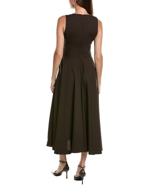 Officine Generale Brown Officine Generale Bertille Wool Midi Dress