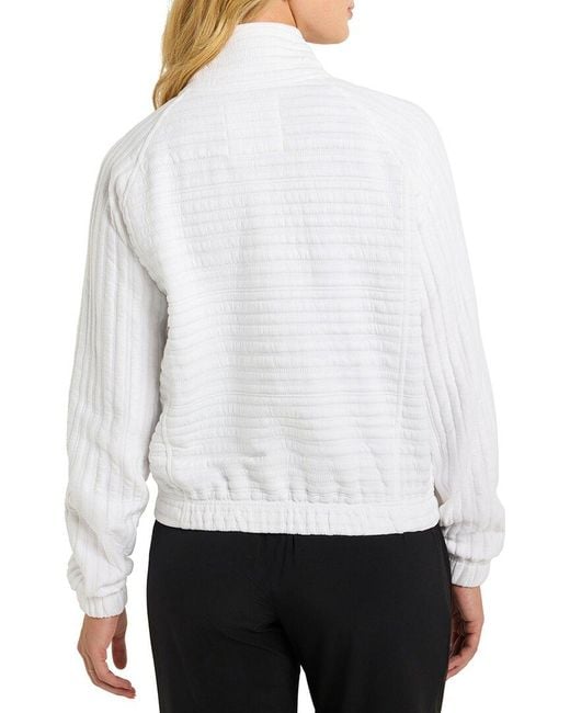 NIC+ZOE White Nic + Zoe Textured Stripe Zip Front Jacket