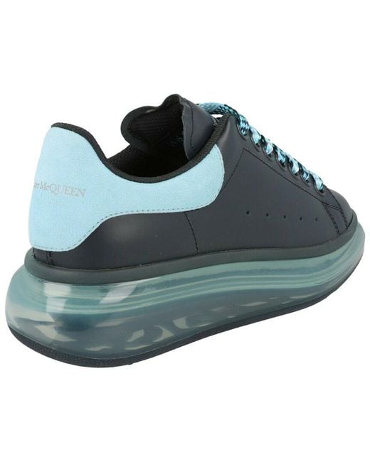 McQueen Blue Oversized Leather Low-Top Sneaker