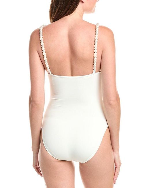 Kate Spade White Pearl Strap One-Piece