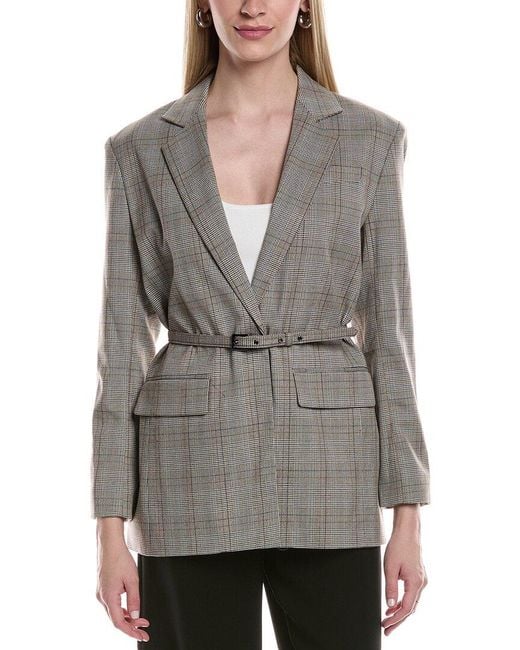 Kenneth Cole Gray Belted Jacket