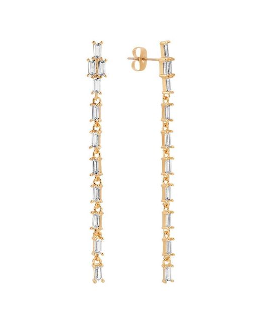 Ettika White 18K Plated Linear Earrings