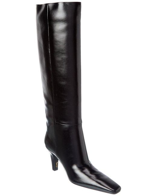 Saint Laurent Black Jill 75 Leather Knee-High Boot