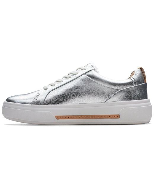 Clarks White Hollyhock Walk Leather Sneaker