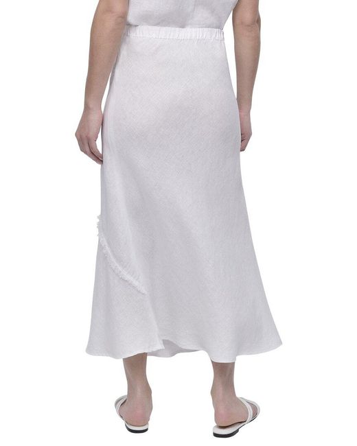 DKNY Gray Pull On Linen Skirt