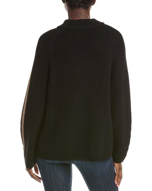 Velvet By Graham & Spencer Black Wool-Blend Sweater