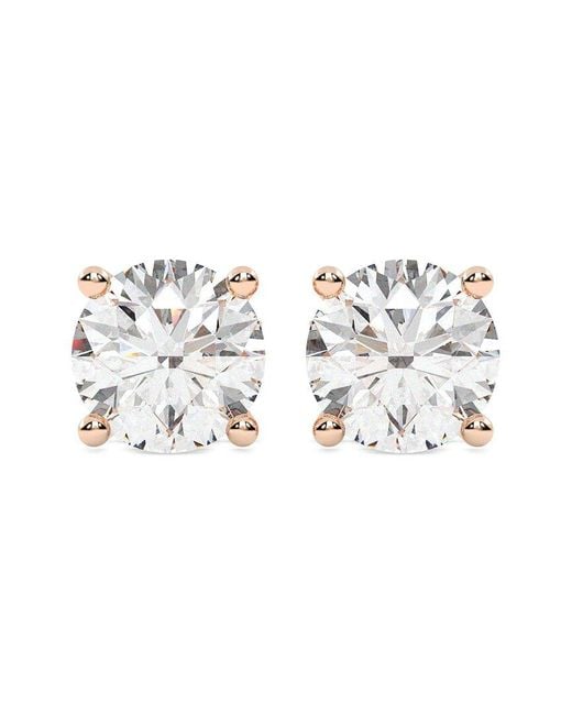 Lab Grown Diamonds Metallic 14K 4.00 Ct. Tw. Lab-Grown Diamond Stud Earrings