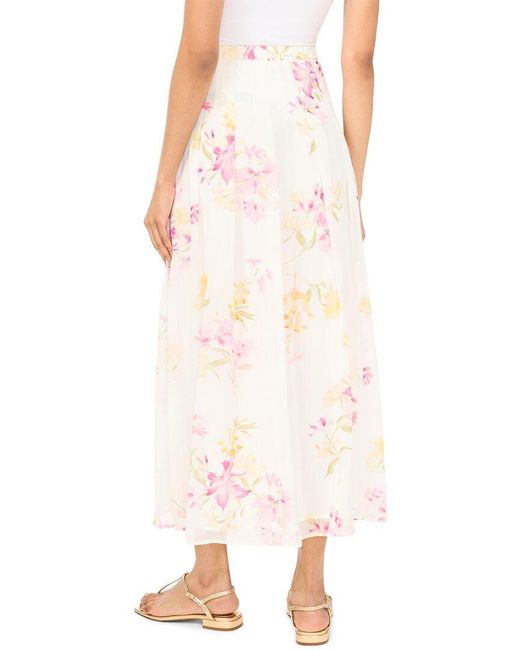 Vince Camuto Pink Pleated Straight Hem Maxi Skirt