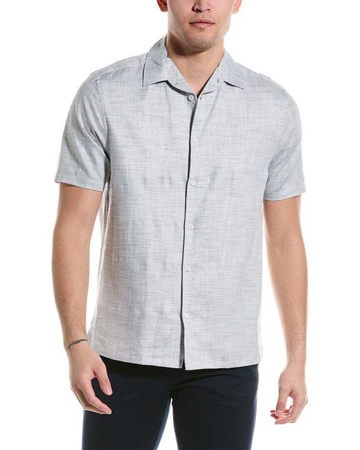 Ted Baker White Seamus Regular Fit Linen-blend Shirt for men