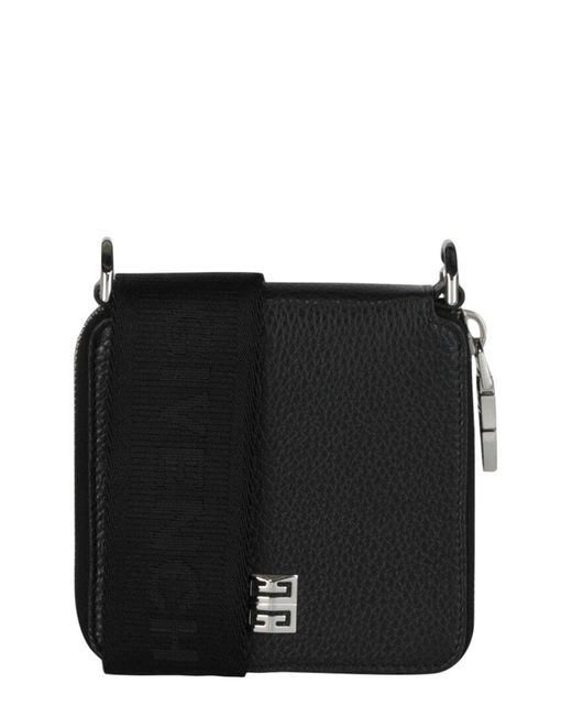 Givenchy Black Leather Wallet On Chain for men