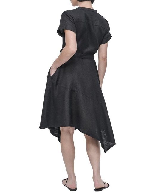 DKNY Blue Linen Wrap Dress