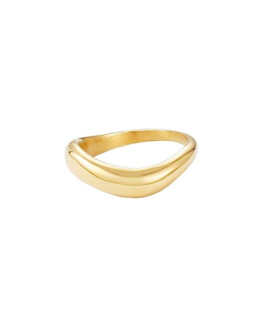 Adornia Metallic 18K Plated Stainless Steel Tarnish-Resistant Curved Band Ring