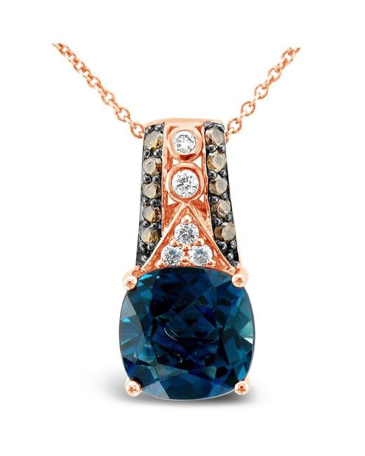 Le Vian 14k Strawberry Gold® 3.60 Ct. Tw. Diamond & London Blue Topaz Pendant Necklace