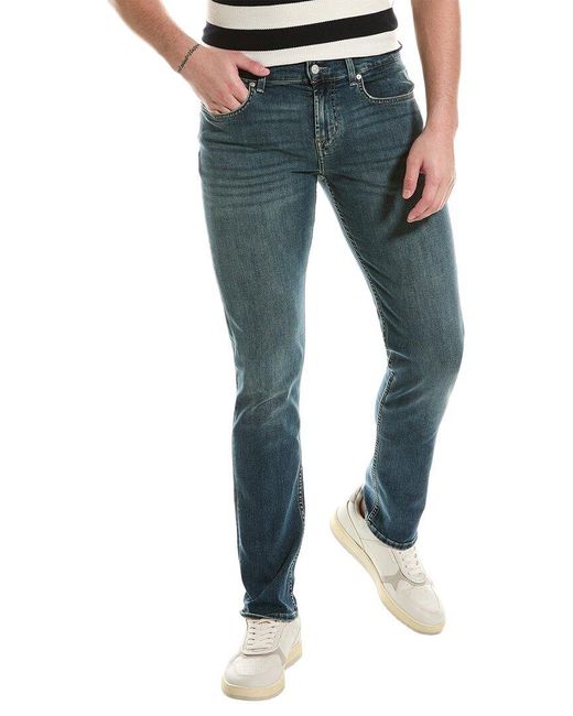 7 For All Mankind Blue Slimmy Champlin Slim Straight Jean for men