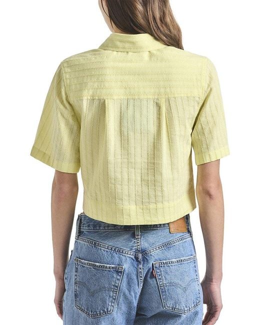 10 Crosby Derek Lam Blue Lira Crop Shirt